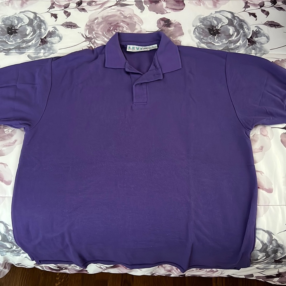 Purple short sleeve polo shirt